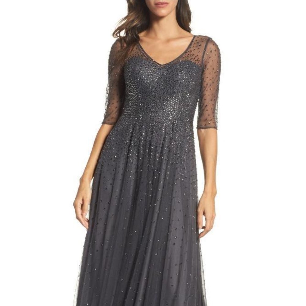 La Femme Waterfall Embellished Gown - Sz 8